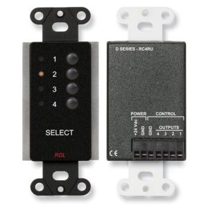 RDL DB-RC4RU 4 Channel Remote Control for RACK-Ups/Black