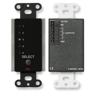 RDL DB-RCS4 4 Ch Remote Channel Selector/controls RU-ASX4D/R - Black