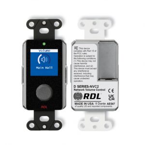 RDL DB-NVC2 Dante / AES67 Network Volume Control Rotary Encoder Color LCD PoE