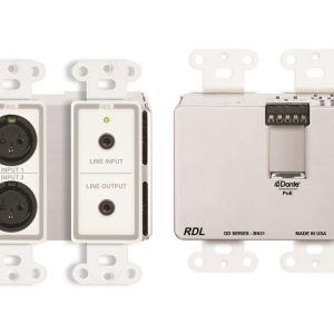 RDL DD-BN31 4×4 Wall-Mounted Bi-Directional Mic/Line Dante Interface/White