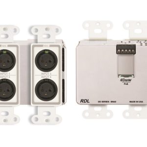 RDL DD-BN40 4×2 Wall-Mounted Bi-Directional Mic/Line Dante Interface/White