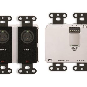 RDL DDB-BN2M 2×2 Wall-Mounted Bi-Directional Mic/Line Dante Interface/Black
