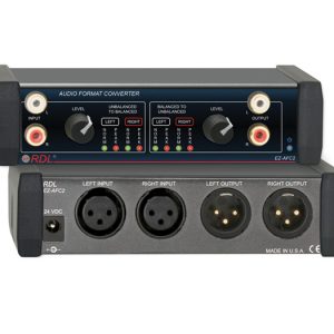 RDL EZ-AFC2X Stereo Bi-Directional Audio Converter / RCA to XLR / Level Controls / Dual LED VU