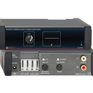 RDL EZ-PA20X 20W Stereo Amplifier / 10W per Channel 8 ohm / Selectable 4 ohm 8 ohm / Limiter