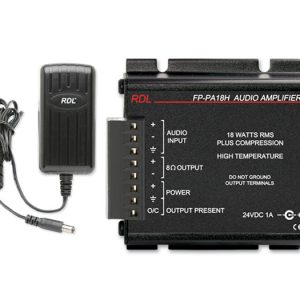 RDL FP-PA18HX 18 W Mono Class D Audio Amplifier / 8 Ohm Output / High-Temp 0-70 C / 24 V