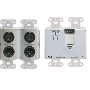 RDL DDS-RN42 Wall-Mounted Bi-Directional Mic/Line Dante Interface 4x2