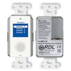 RDL D-NMC1R Rotary Network Remote Control / Color LCD / PoE / Dante Presets / Bluetooth Control