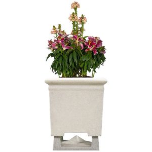 Rockustics SQUAREROOT 6.5 SSPOT GG 6.5in Outdoor Square Planter Speaker in Granite Grey with SweetSpot