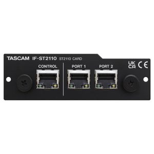 TASCAM IF-ST2110 SMPTE ST2110 Expansion Card 64 In/64 Out 48kHz 32 In/32 Out ST2022-7 NMOS