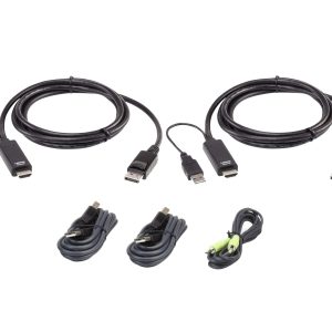 Aten 2L7D02UHDPX5 1.8m USB Universal Dual Display Secure KVM Cable Kit