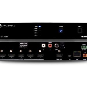 Atlona AT-HDR-SW-51 5×1 4K HDR HDMI Switcher / 4K@60 4:4:4 / 4K->1080p Downscale / Audio De-embed