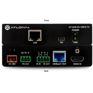 Atlona AT-UHD-EX-100CE-TX 4K/UHD HDMI Over 100M HDBaseT Extender (Transmitter) with PoE