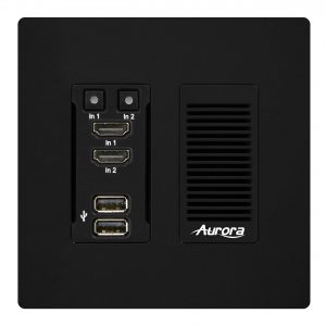 Aurora Multimedia HT-TX1-WP2-B 2 Input 4K60 4x4x4 Uncompressed HDBaseT 2.0 Wall Plate Transmitter/330ft/Black