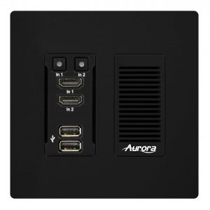 Aurora Multimedia IPX-TX3A-WP2-C-B 4K 10Gbps SDVoE AV-Over-IP Wall Plate Transmitter/2-Gang/Black