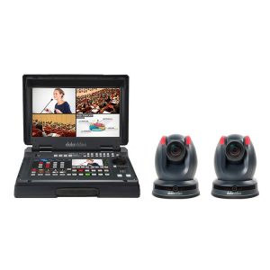 Datavideo EZ STREAM AI 30X HDBaseT Single-Operator Auto Tracking Studio / 17.3in Monitor / 2x 30x PTZ Cameras (Black)