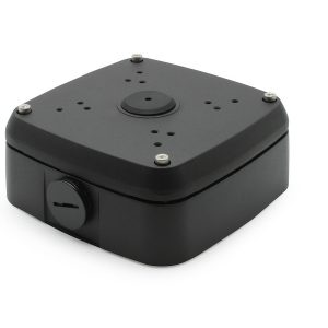ICRealtime MNT-Junctionbox-4-B Black Outdoor Weather Proof Square Junction Box for IP Bullet Cameras and 4 Hold Pattern Mini Domes