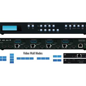 Key Digital KD-VW4x4ProK 4K UHD 4 Input 4 Output Video Wall Processor and Seamless Matrix Switcher with 4 Rx Units