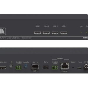 Kramer 692 4K60 4x2x0 HDMI MM/SM Fiber Optic Extender (Receiver) with USB/Ethernet/RS-232/IR/Stereo Audio