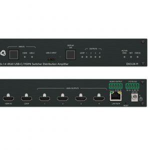 Kramer DA3-24-H 2×1:4 4K60 USB-C/HDMI switcher / EDID / HDCP 2.3 / Analog Audio Out