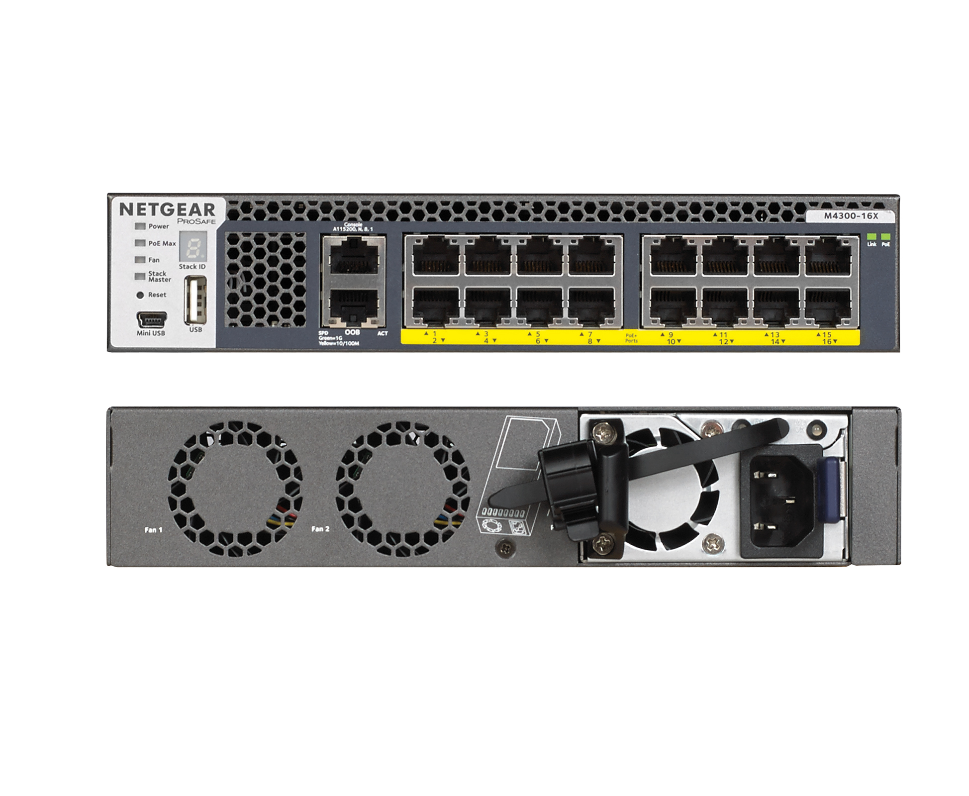 Kramer M4300-16X(600W-PSU) NETGEAR 16–Port 10GBASE–T PoE+ Managed Switch for Small KDS–8 Copper Deployments