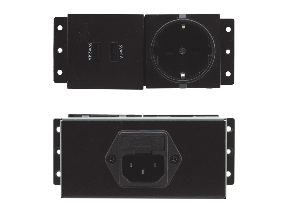 Kramer TS-2UC/DE TBUS Dual Power Socket Module – Germany