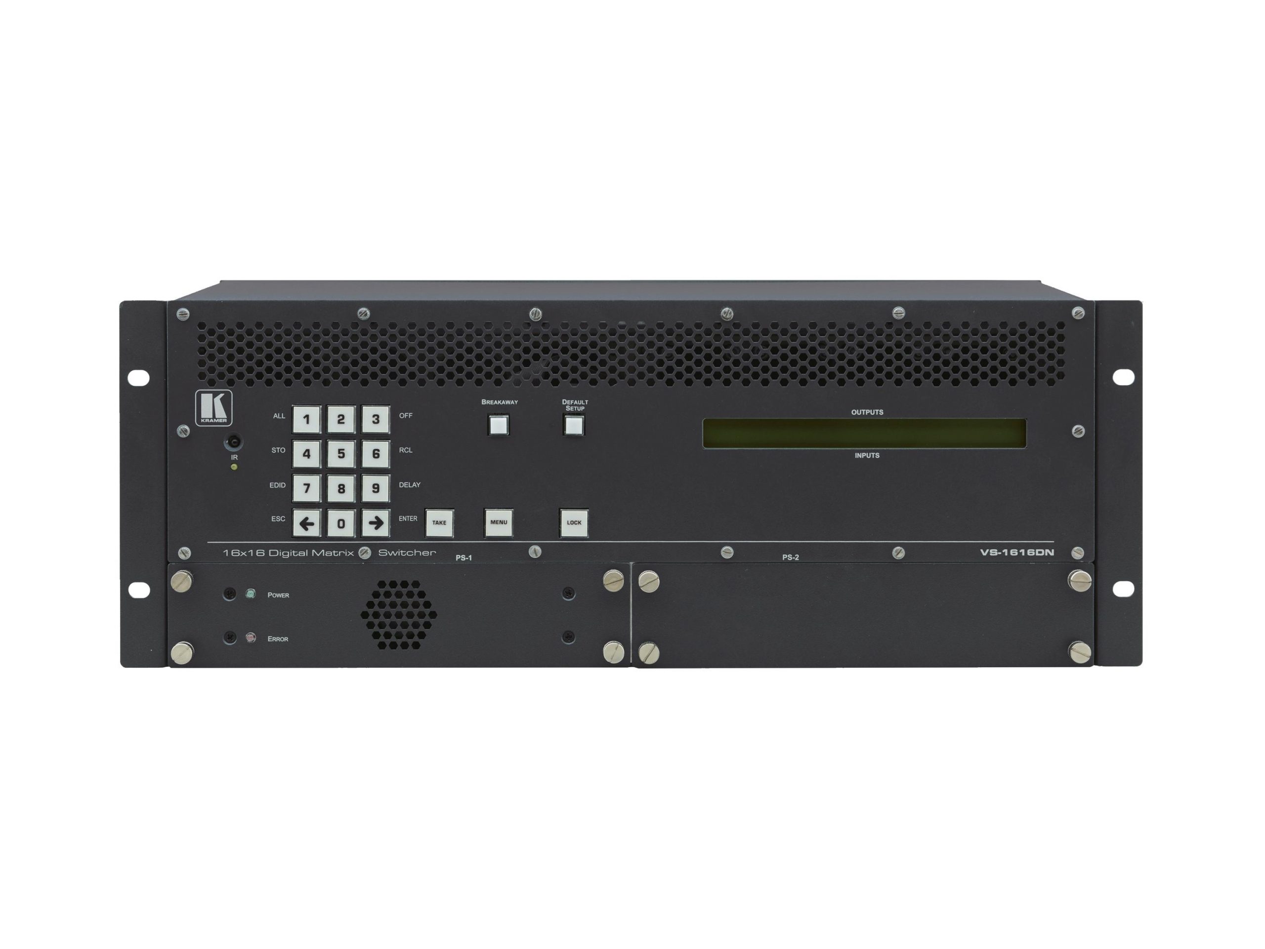 Kramer VS-1616DN-EM 2×2 to 16×16 Modular 4K60 4x2x0 Multi-Format Managed Digital Matrix Switcher