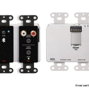 RDL DDB-BTN44 Wall-Mounted Bi-Directional Line-Level and Bluetooth Audio Extender/Dante Interface/PoE/Black