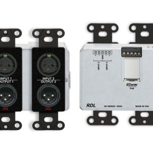 RDL DDB-RN42 Wall-Mounted Bi-Directional Mic/Line Dante Interface 4x2