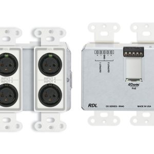 RDL DD-RN40 Wall-Mounted Bi-Directional Mic/Line Dante Interface 4x2