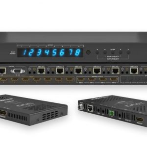 WyreStorm MXV-0808-H2A-KIT HDBaseT 8×8 HDMI Matrix Switcher 4K60 4:4:4 HDR 18Gbps 35m 115ft / 4 HDMI