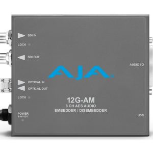 AJA 12G-AM-R 12G-SDI 8-Channel AES Embedder/Disembedder with LC Fiber Rx SFP