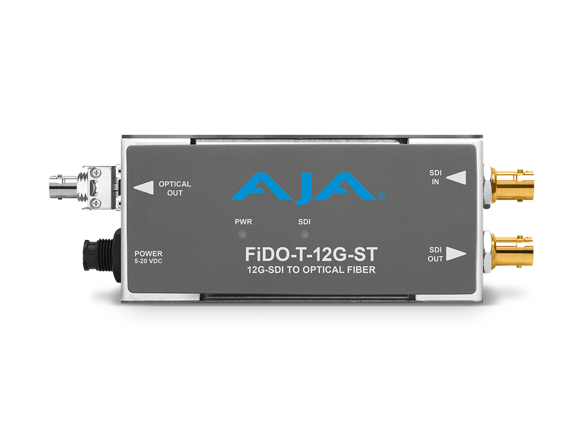 AJA FiDO-T-12G-ST 1-Channel 12G-SDI to Single-Mode ST Fiber Transmitter / 10 km / Reclocked Loop Out