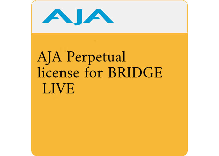 AJA BLVE-J2K01 Perpetual License BRIDGE LIVE JPEG 2000 Codec HD 1-Channel I/O VSF TR 01