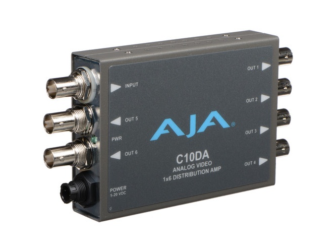 AJA C10DA-R0 1×6 Analog Video Distribution Amplifier / NTSC / PAL / Tri-Level Reference / Gain Adj