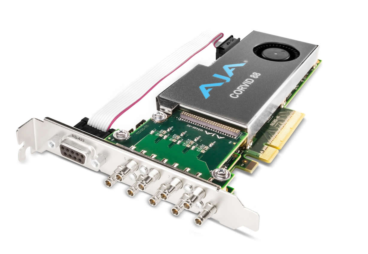 AJA CRV88-9-S-NC1 Low-Profile 8-Lane PCIe 2.0 Card 8-In/8-Out 3G-SDI 4K HFR 12-bit RGB