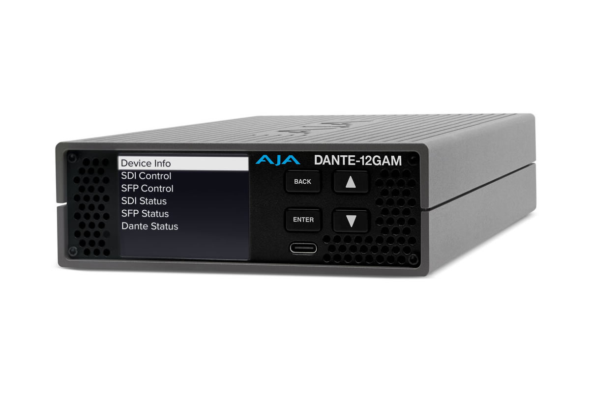AJA DANTE-12GAM-R0 12G-SDI 32-Channel Embedder/Disembedder Dante / AES67 / SMPTE ST 2110