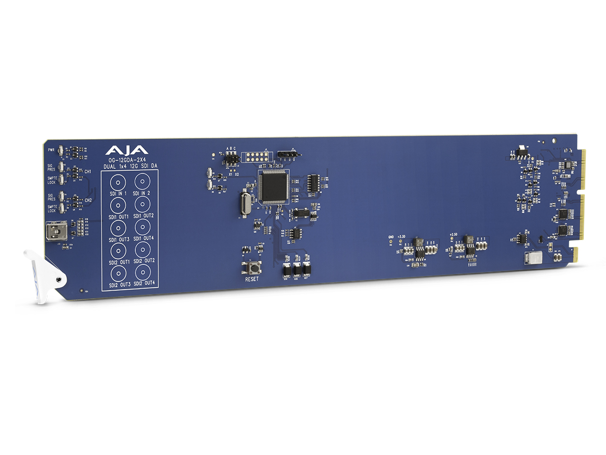AJA OG-12GDA-2×4 Dual 1×4 12G-SDI Distribution Amplifier / Dual Input / 8x 12G-SDI Outputs / HDR