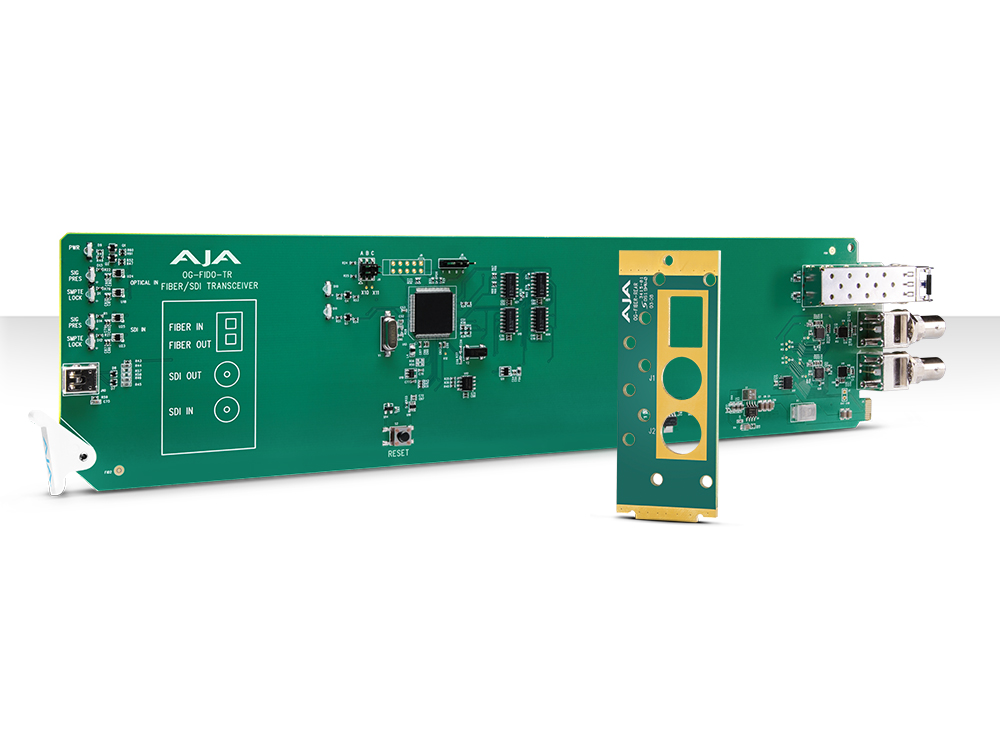 AJA OG-FIDO-TR-MM openGear 1-Channel 3G-SDI/LC Multi-Mode LC Fiber Transceiver with DashBoard Support