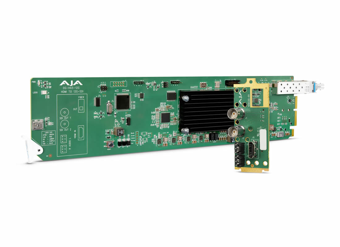 AJA OG-HA5-12G-T HDMI 2.0 to 12G-SDI conversion, with LC fiber transmitter