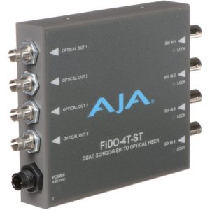 AJA FIDO-4T-ST-R0 4-Channel 3G-SDI to Single Mode ST Fiber Transmitter / 10 km / 1310 nm