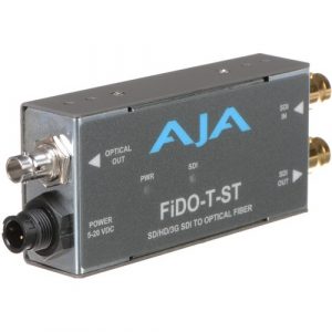 AJA FIDO-T-ST-R0 1-Channel 3G-SDI to Single-Mode ST Fiber Transmitter / SDI Loop Out / 10 km 32808 ft