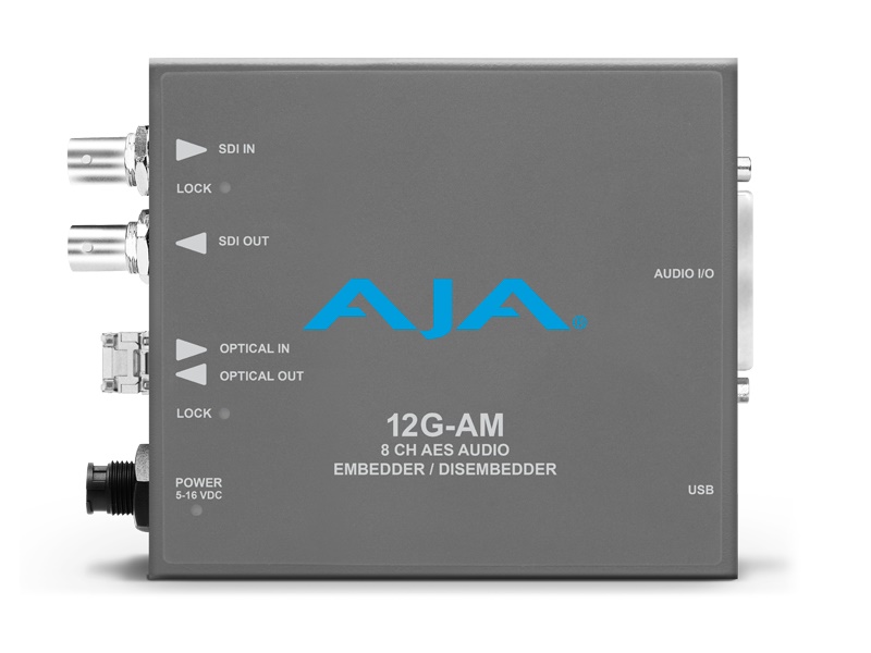 AJA 12G-AM-T 12G-SDI 8-Channel AES Embedder/Disembedder with LC Fiber Tx SFP