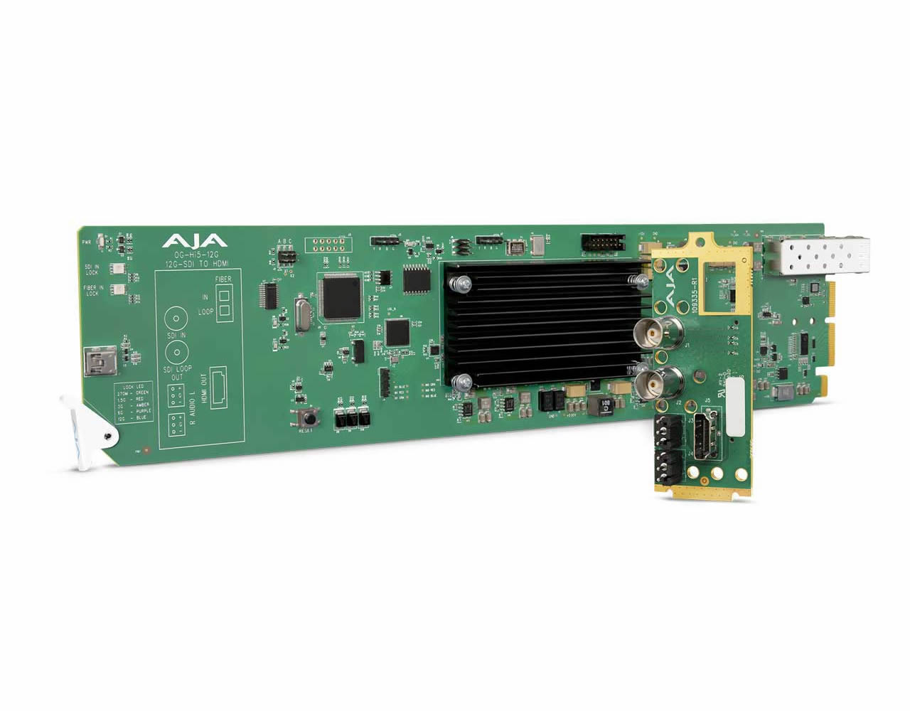 AJA OG-Hi5-12G-TR openGear 12G-SDI to HDMI 2.0 Conversion with LC Fiber Transceiver - Image 2