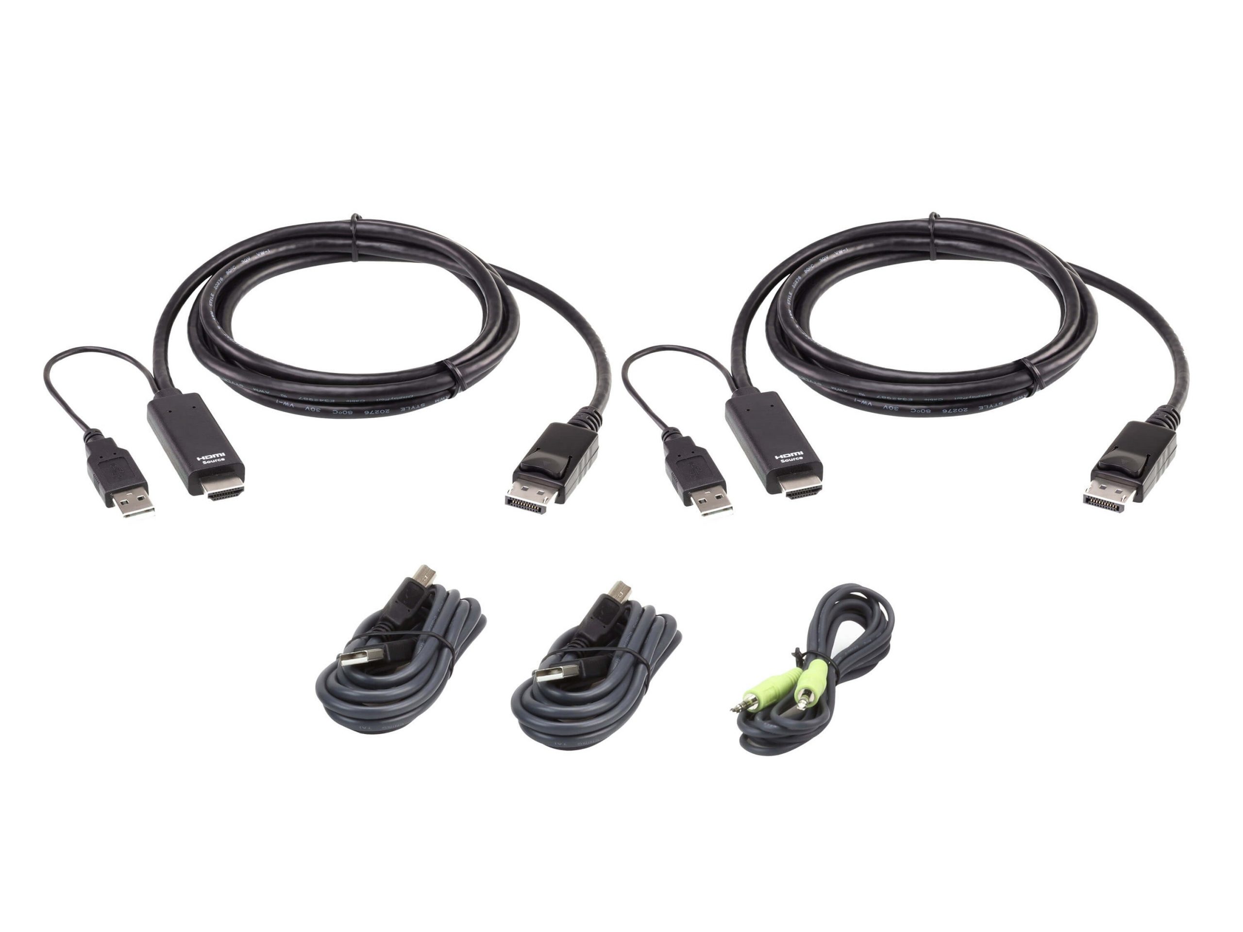Aten 2L7D02UHDPX5 1.8m USB Universal Dual Display Secure KVM Cable Kit