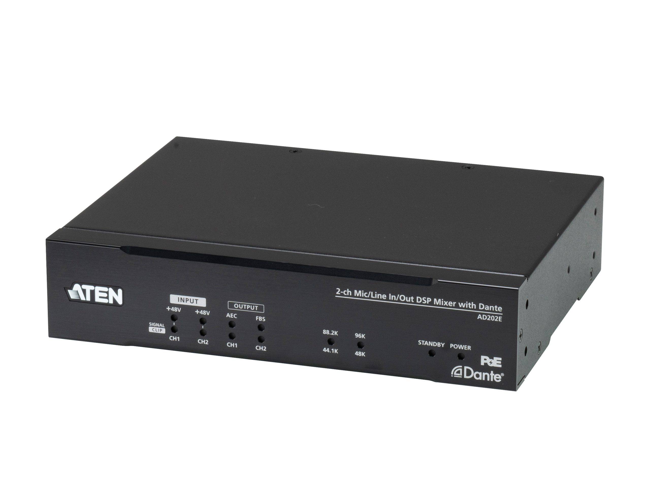 Aten AD202E 2-CH Mic/Line In/Out Audio Processor with DSP and Dante