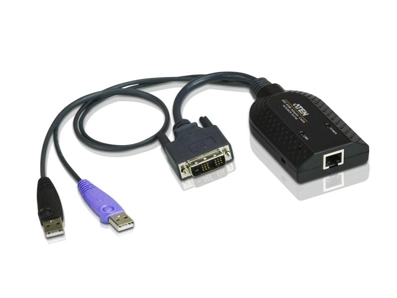 Aten KA7166 DVI-D USB KVM Adapter Cable / Virtual Media / Smart Card CAC Reader