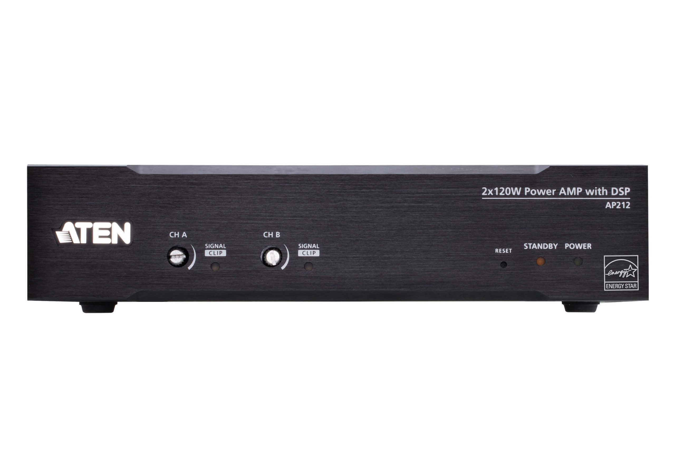Aten AP212 2 x 120W DSP Power Amplifier / Class-D / 4 ohm or 70/100V / WebGUI