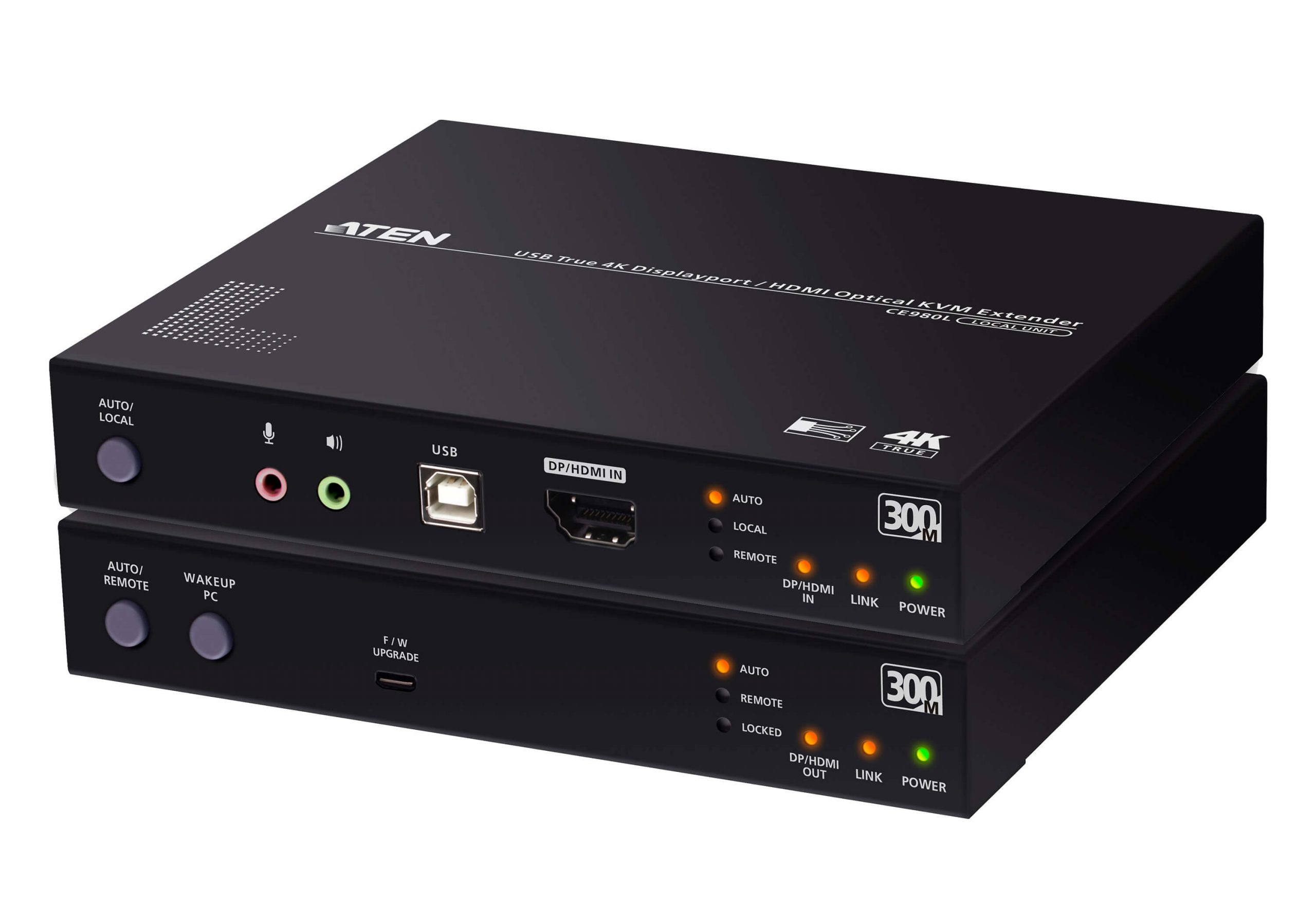 Aten CE980 USB True 4K DisplayPort/HDMI Optical KVM Extender (True 4K @ 300 m)
