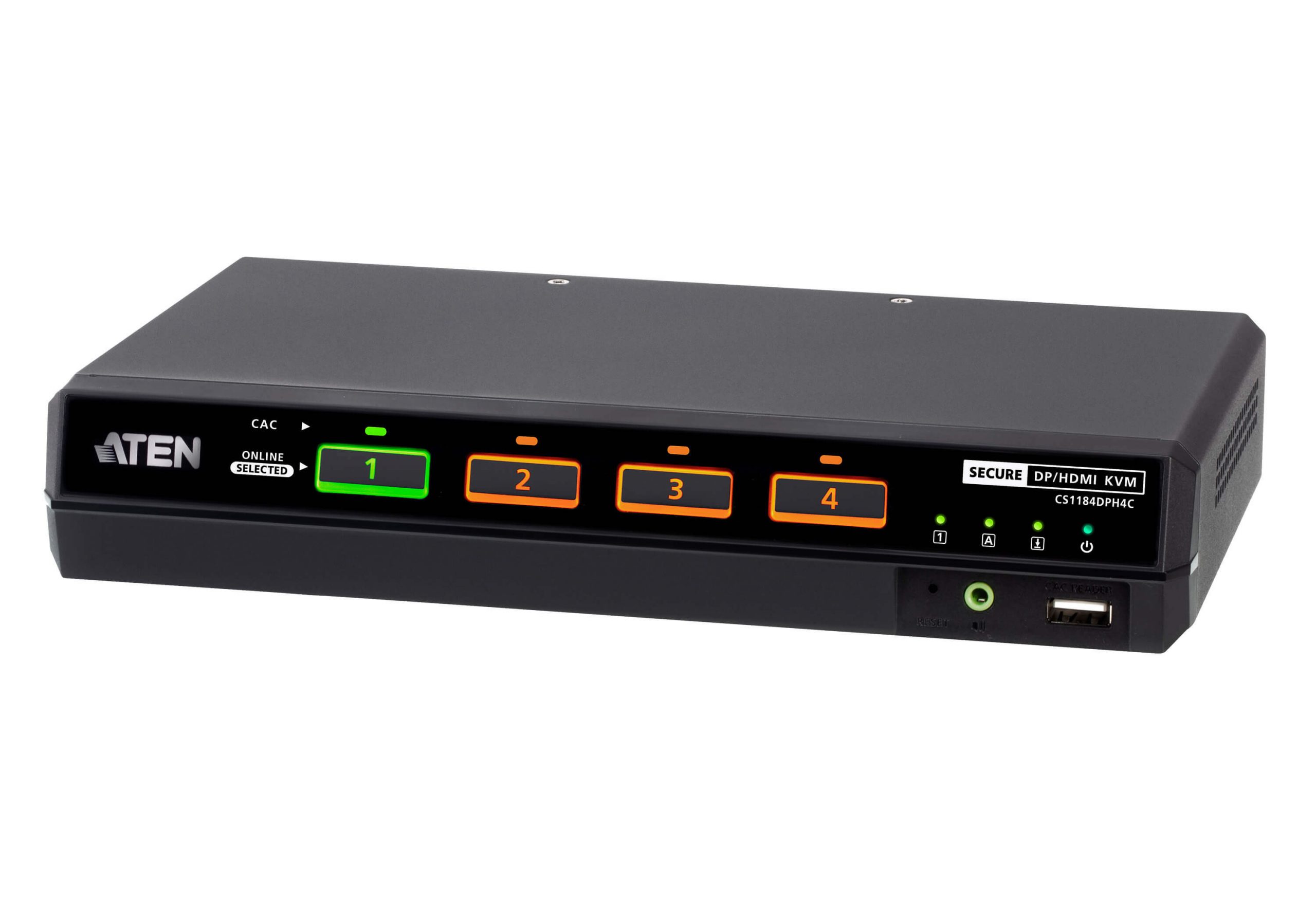 Aten CS1184DPH4C 4-Port USB 5K DisplayPort/HDMI Universal Secure KVM Switch with CAC (PSD PP v4.0 Compliant)