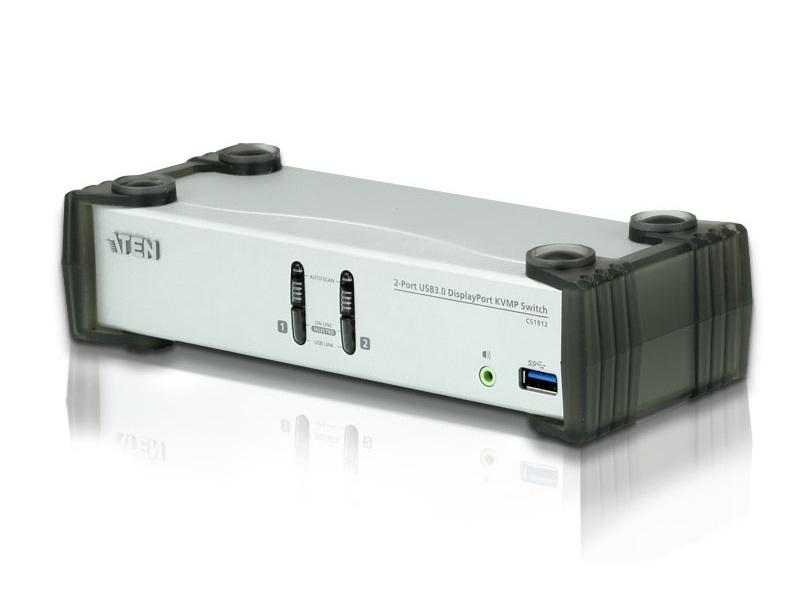 Aten CS1912 2-Port USB 3.0 DisplayPort KVM Switch 3840×2160@30Hz / USB3.1 Gen1 5Gbps / 2.1 Audio
